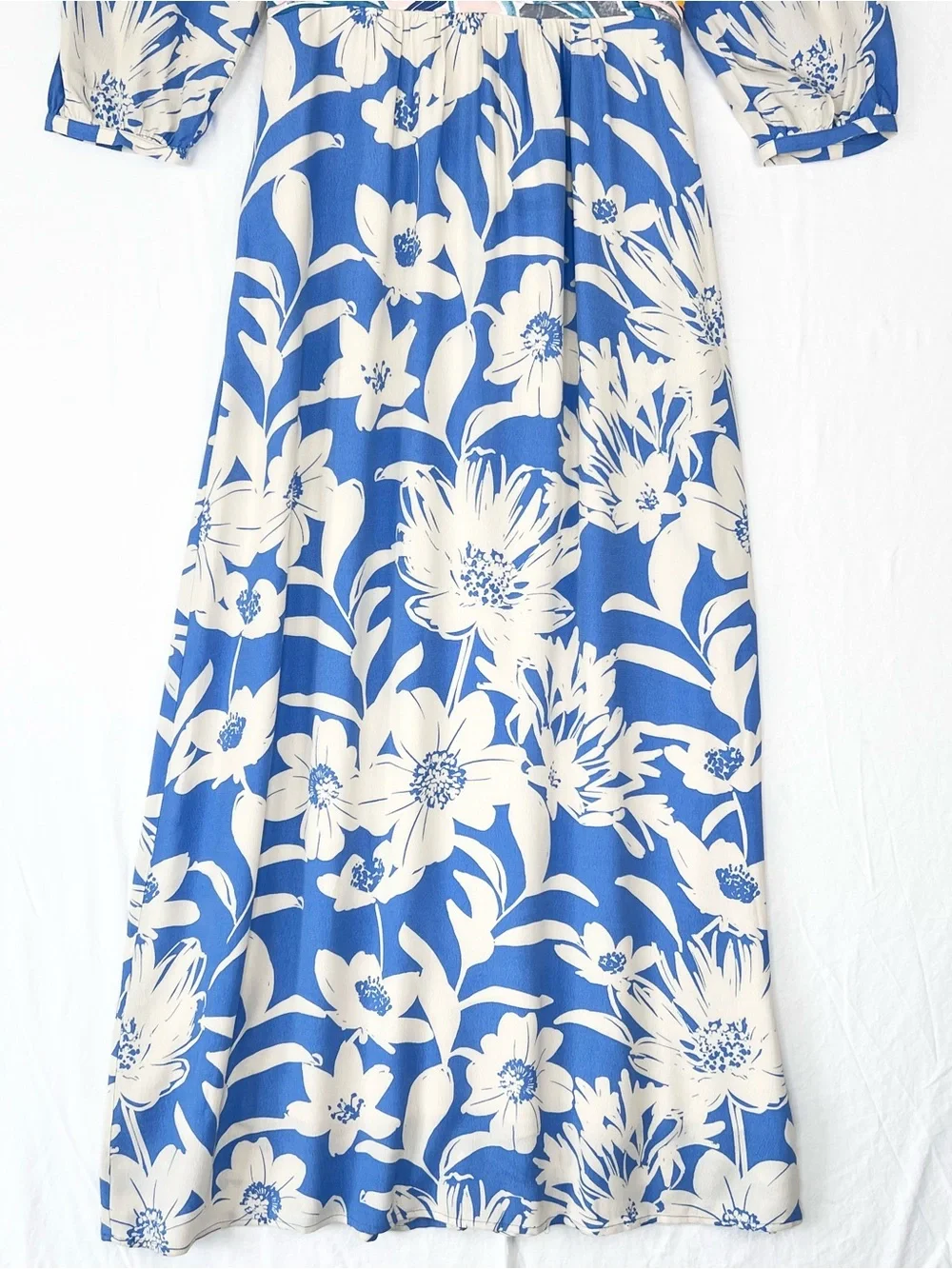 Anthropologie Maeve Belted Kimono Dress Sz 6 Blue Floral Boho Feminine Resort
